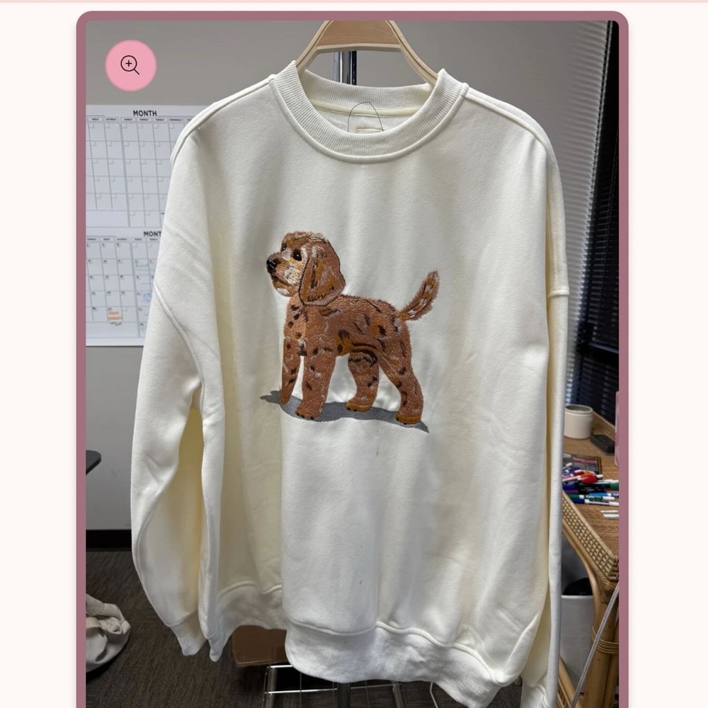 Sunkissed Coconut Golden Doodle Dog Embroider Sweatshirt